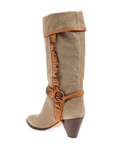 ISABEL MARANT 60mm Levon fringed boots - Neutrals