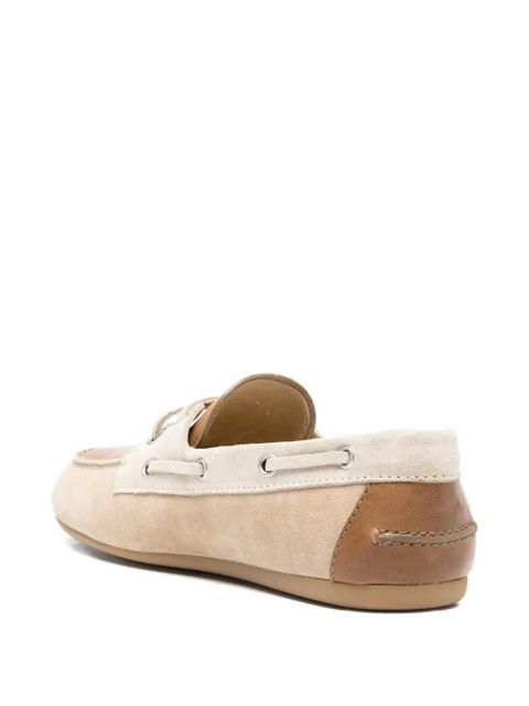 Miu Miu leather logo loafers - Neutrals