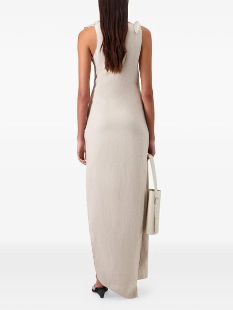 Coperni rosette knots flower gown maxi dress - Neutrals