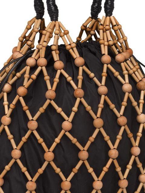 Prada mesh leather trim bag - Black