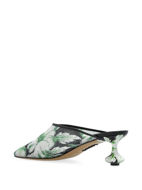LOEWE 45mm floral-print mules - Black