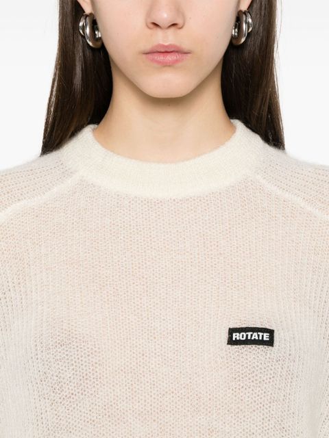 ROTATE BIRGER CHRISTENSEN logo-patch sweater - White