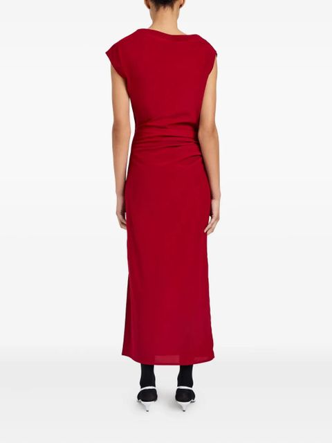 Proenza Schouler draped cowl-neck midi day dress - Red