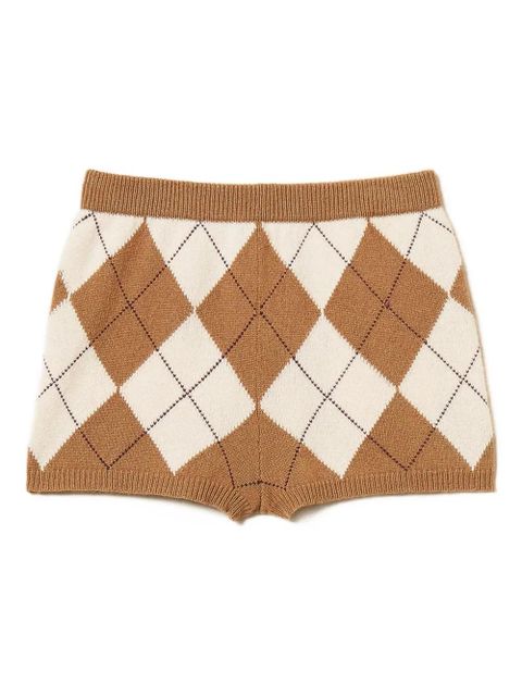TWINSET diamond-pattern shorts - Brown - zdjęcie produktu nr 1