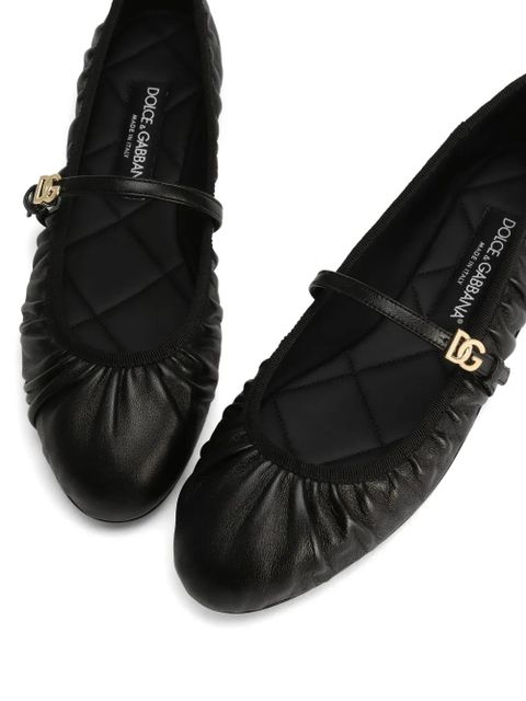 Dolce & Gabbana leather ballet flats - Black - zdjęcie produktu nr 2