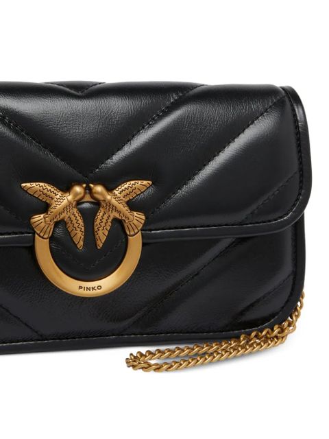 PINKO Love Bird-buckle shoulder bag - Black