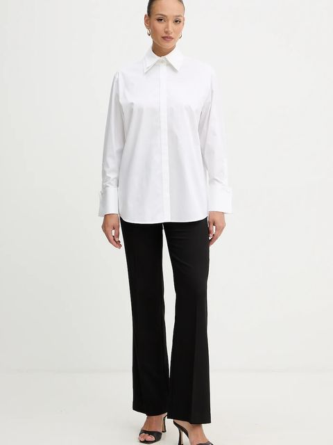 Karl Lagerfeld koszula bawełniana damska kolor biały relaxed z kołnierzykiem klasycznym A3W11020 - zdjęcie produktu nr 2