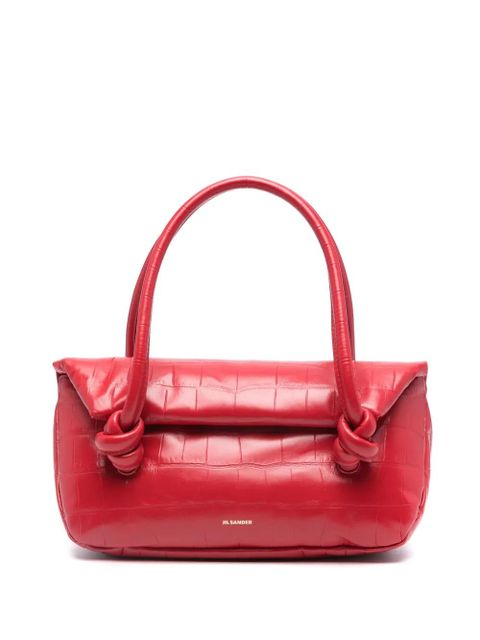 Jil Sander small crocodile-effect shoulder bag - Red - zdjęcie produktu nr 1
