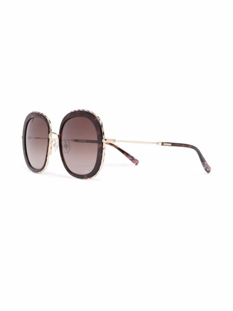 MISSONI EYEWEAR hammered-trim sunglasses - Brown - zdjęcie produktu nr 2