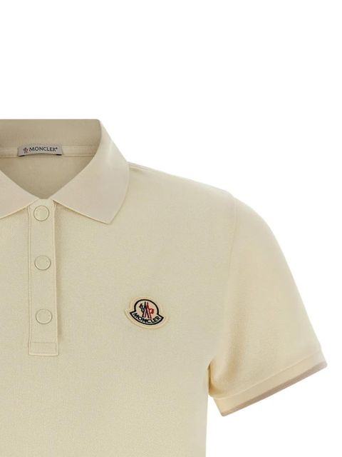 Moncler logo-patch piqué polo shirt - Neutrals