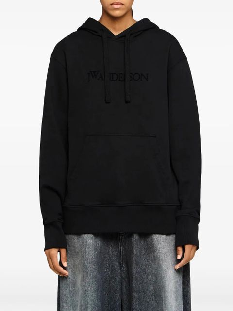 JW Anderson Classic logo-embroidered hoodie - Black - zdjęcie produktu nr 2
