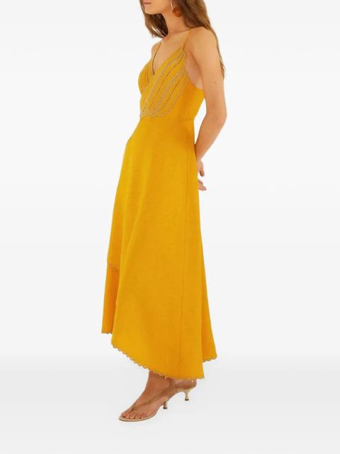 FARM Rio Yellow Bananas scalloped-trim wrap dress - zdjęcie produktu nr 2