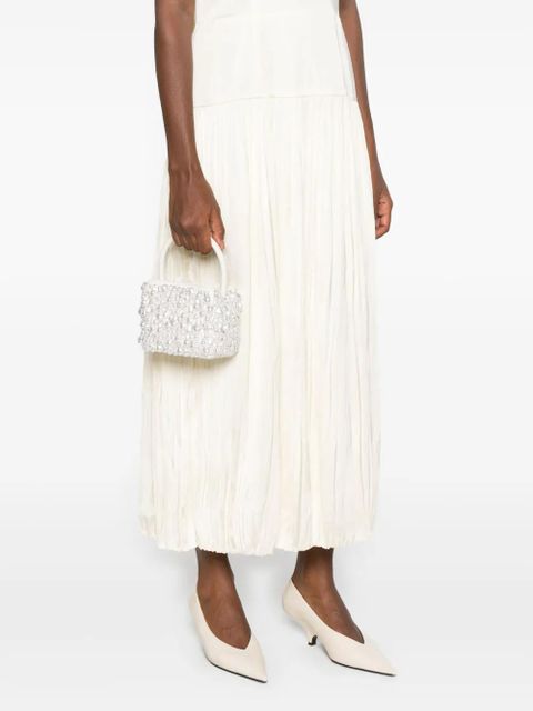 Cult Gaia Solene pearl-embellished top handle bag - White