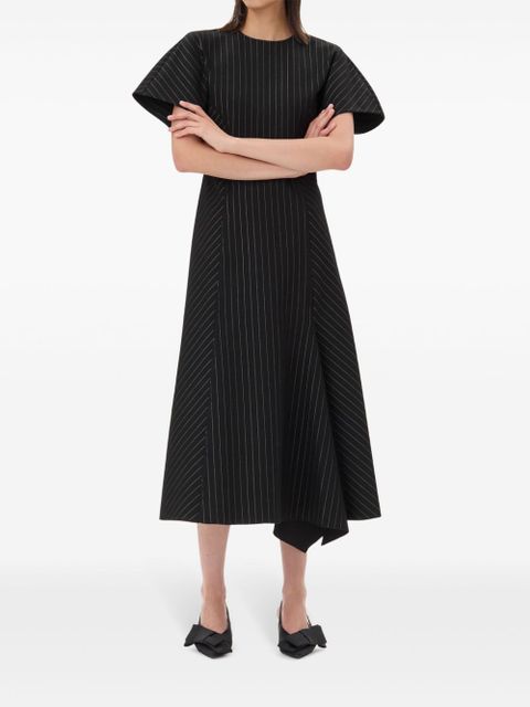 GANNI striped jersey midi dress - Black