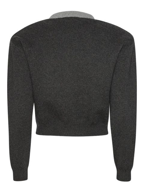 ROTATE BIRGER CHRISTENSEN logo-lettering cardigan - Grey