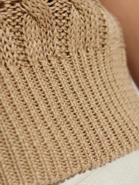 Max Mara short-sleeve cable-knit top - Neutrals