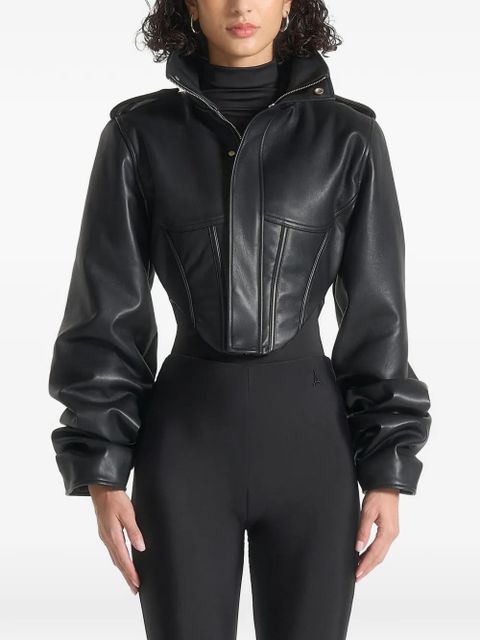 Manière De Voir Solange tacked-sleeve corset jacket - Black
