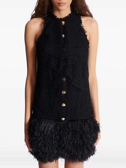 Balmain lace-embellished dress - Black