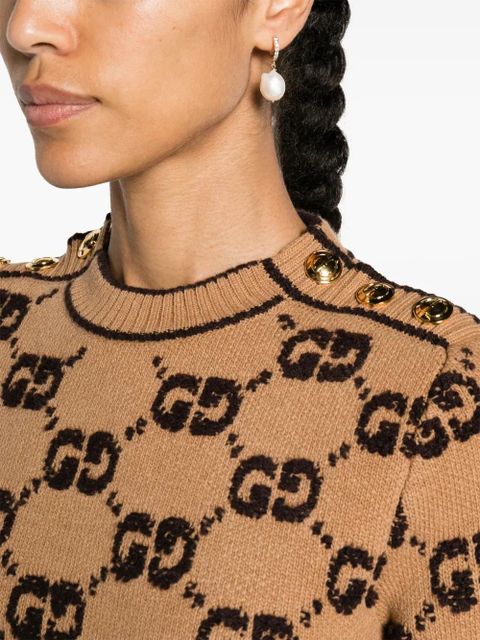 Gucci GG jacquard wool dress - Brown