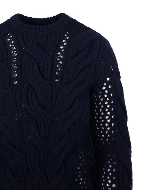 Sportmax cable-knit crew-neck sweater - Black