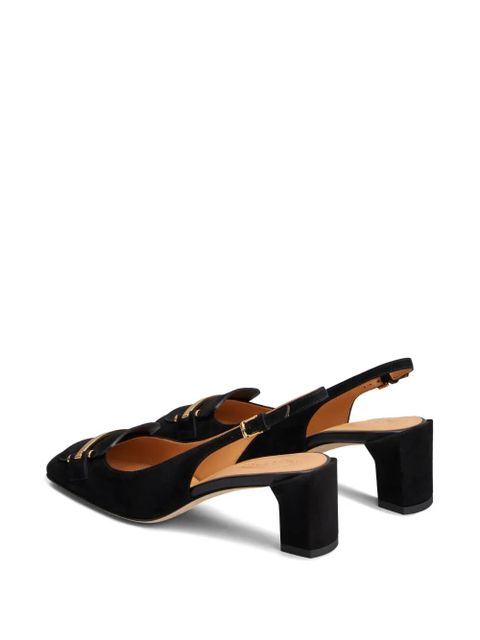 Tod's 50mm suede slingback pumps - Black