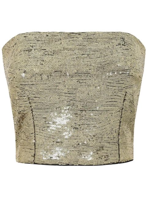 Dolce & Gabbana sequin-embellished strapless top - Gold - zdjęcie produktu nr 1