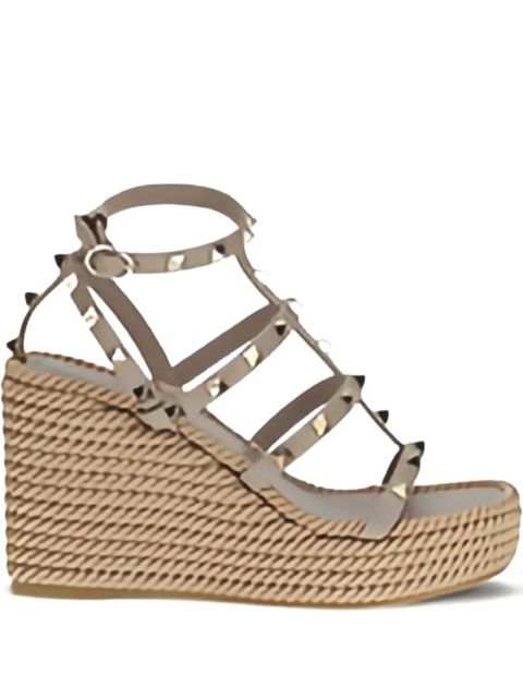 Valentino Garavani Rockstud wedge sandals - Neutrals - zdjęcie produktu nr 1
