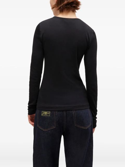 GANNI rib long-sleeve T-shirt - Black