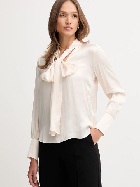 Pedro del Hierro bluzka damska kolor beżowy gładka 6632954 - zdjęcie produktu nr 1