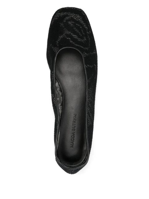 Magda Butrym square-toe ballet flats - Black