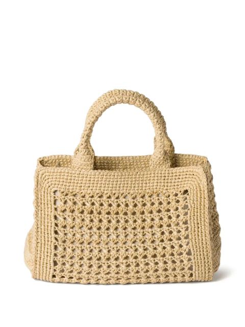 Miu Miu raffia-effect woven tote bag - Neutrals