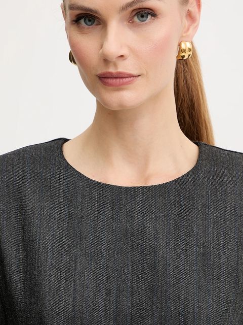 Marella sukienka wełniana kolor szary mini rozkloszowana 2523226112200