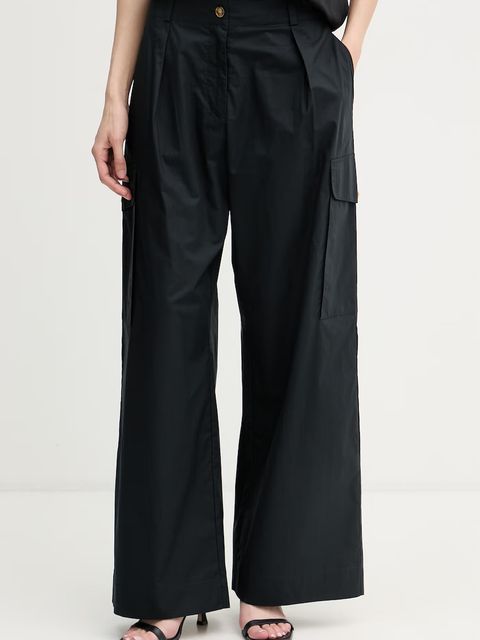 Blauer spodnie cargo damskie bawełniane CARYLL - zdjęcie produktu nr 1