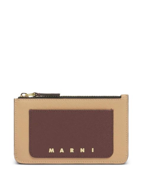 Marni saffiano zip cardholder - Neutrals - zdjęcie produktu nr 1