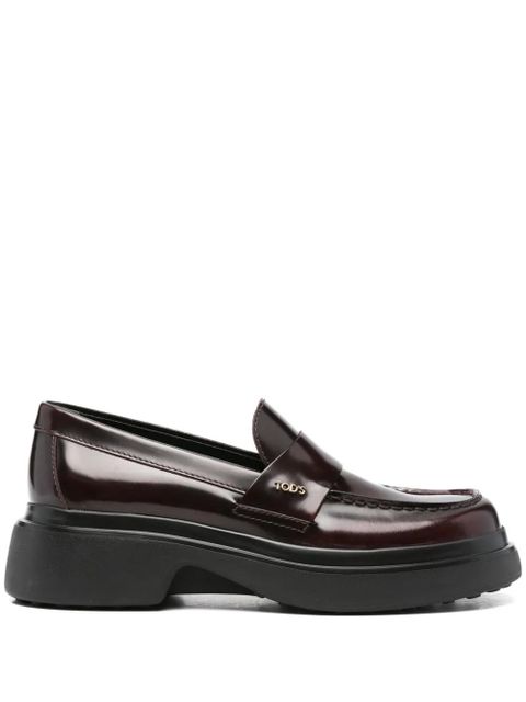 Tod's leather platform loafers - Red - zdjęcie produktu nr 1