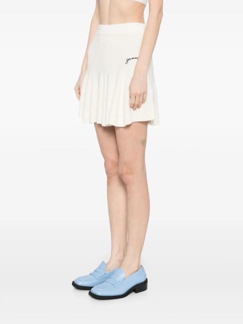 GANNI ribbed knit shirt - White