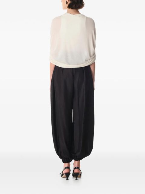 MANURÍ draped blouse - Neutrals