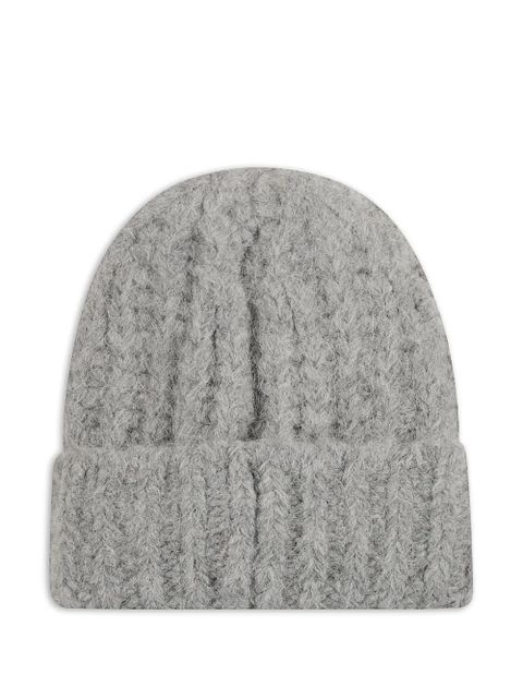 Moncler Grenoble logo-patch beanie hat - Grey - zdjęcie produktu nr 2