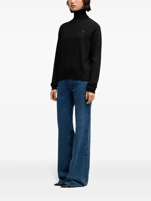 AMI Paris Ami De Coeur wool jumper - Black