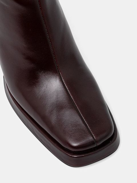 Jeffrey Campbell kozaki skórzane Maximal damskie kolor brązowy na słupku JC-852-1-7