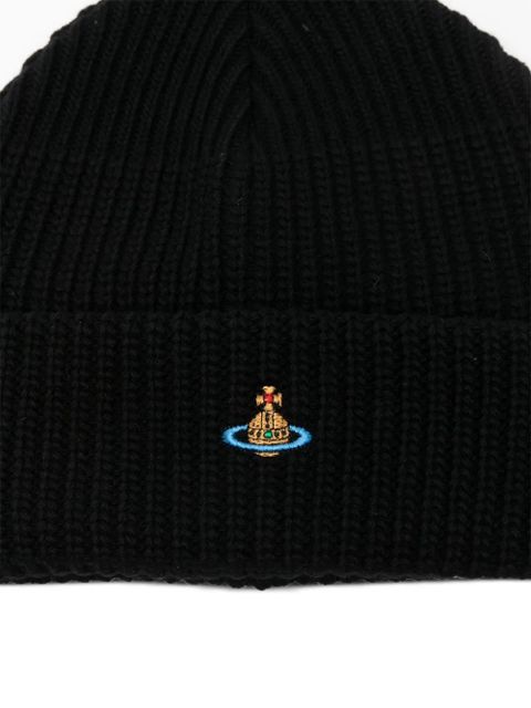 Vivienne Westwood Orb-embroidered beanie - Black