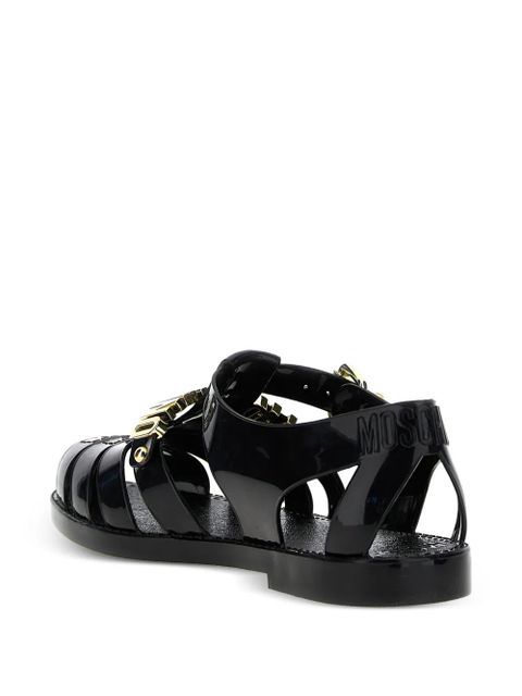 Moschino Jelly logo-plaque sandals - Black