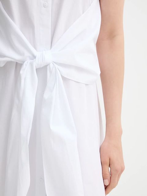 Answear.LAB sukienka bawełniana kolor biały midi rozkloszowana