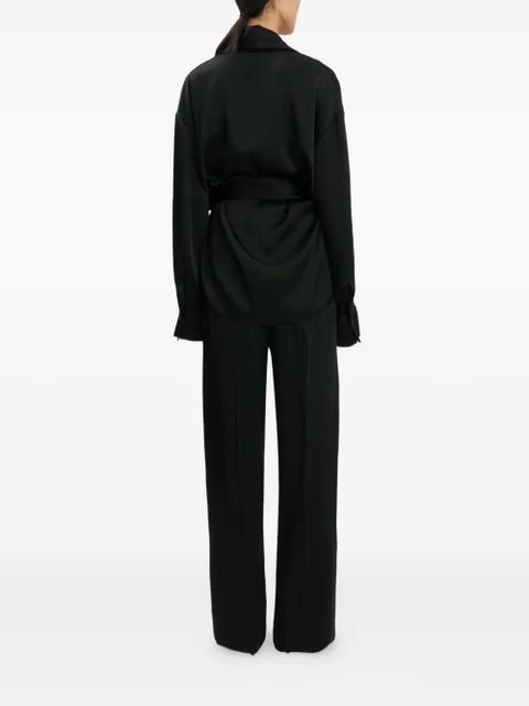 Victoria Beckham wrap-belt blouse - BLACK