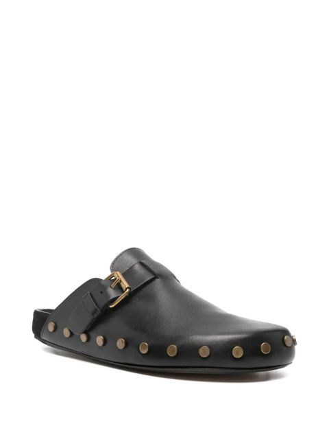 ISABEL MARANT Mirvin buckled studded mules - Black - zdjęcie produktu nr 2