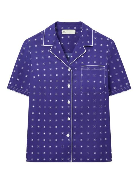 Tory Burch camp collar patterned shirt - Blue - zdjęcie produktu nr 1