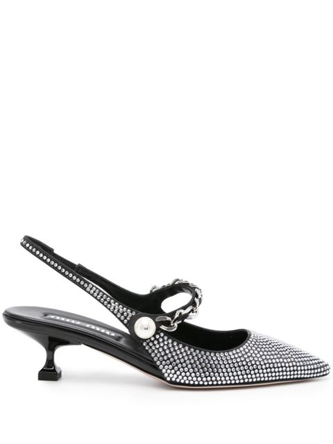 Miu Miu rhinestone-embellished pointed-toe pumps - Black - zdjęcie produktu nr 1