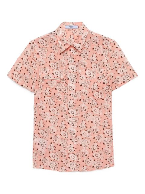 Prada flower patch-pocket shirt - Pink