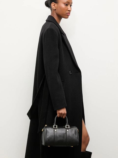 Answear.LAB płaszcz wełniany kolor czarny przejściowy dwurzędowy