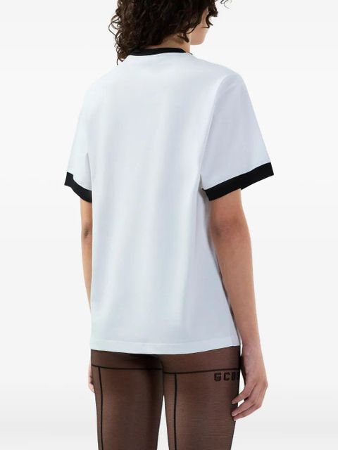 GCDS graphic-print ringer T-shirt - White